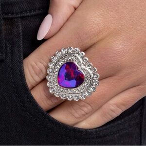 NWT Heart-Shaped Pink & Rhinestones Ring(Last One)